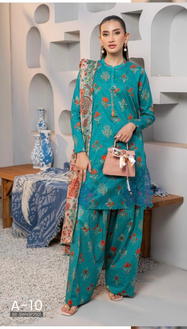 SWAN by BRENISH - Unstitched 3 Piece Embroidered Premium Lawn Collection - A10