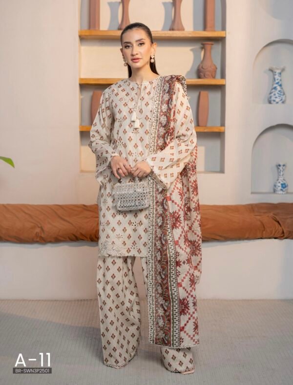 SWAN by BRENISH - Unstitched 3 Piece Embroidered Premium Lawn Collection - A11