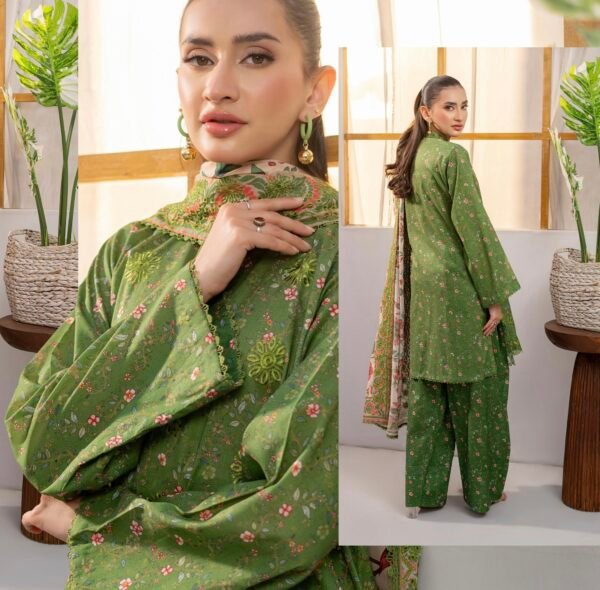 SWAN by BRENISH - Unstitched 3 Piece Embroidered Premium Lawn Collection - A12 - Image 2
