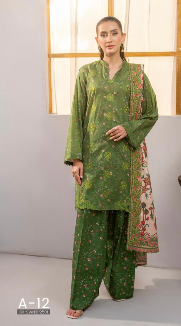 SWAN by BRENISH - Unstitched 3 Piece Embroidered Premium Lawn Collection - A12