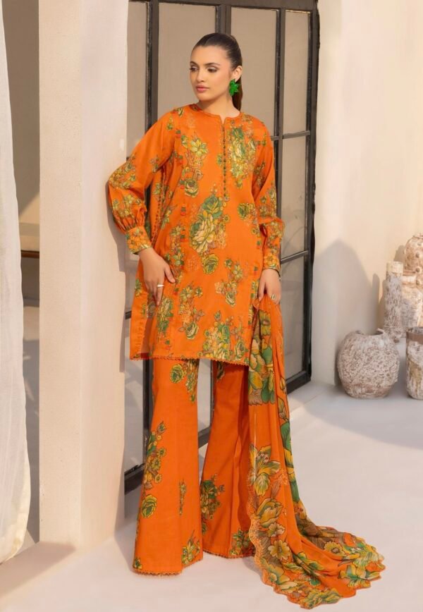Premium ZIVA by Gull Jee - Unstitched 3 - Piece Exclusive Embroidered Lawn Collection - A02