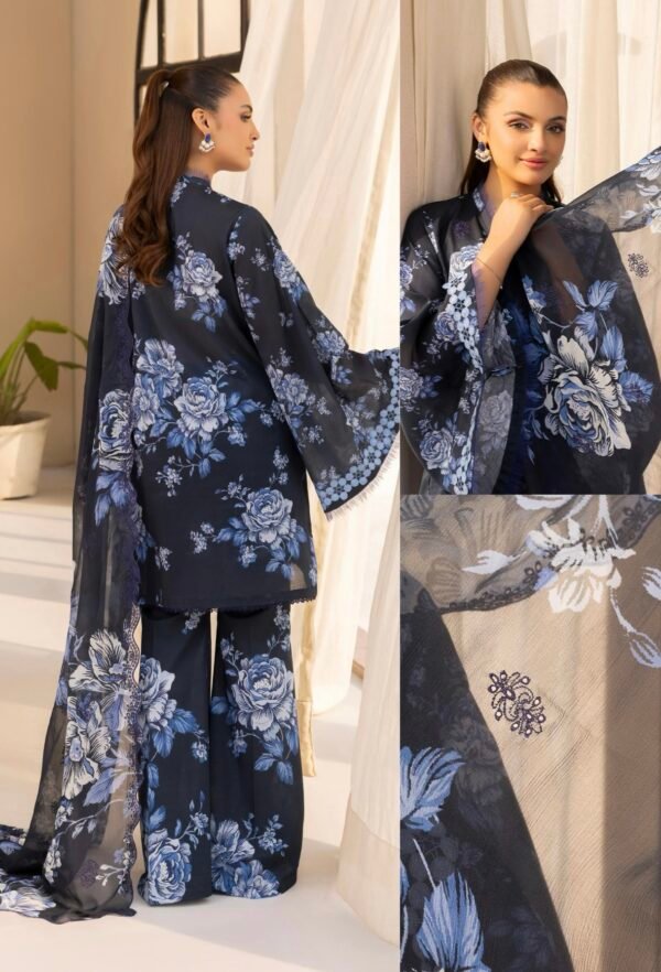 Premium ZIVA by Gull Jee - Unstitched 3 - Piece Exclusive Embroidered Lawn Collection - A03 - Image 2