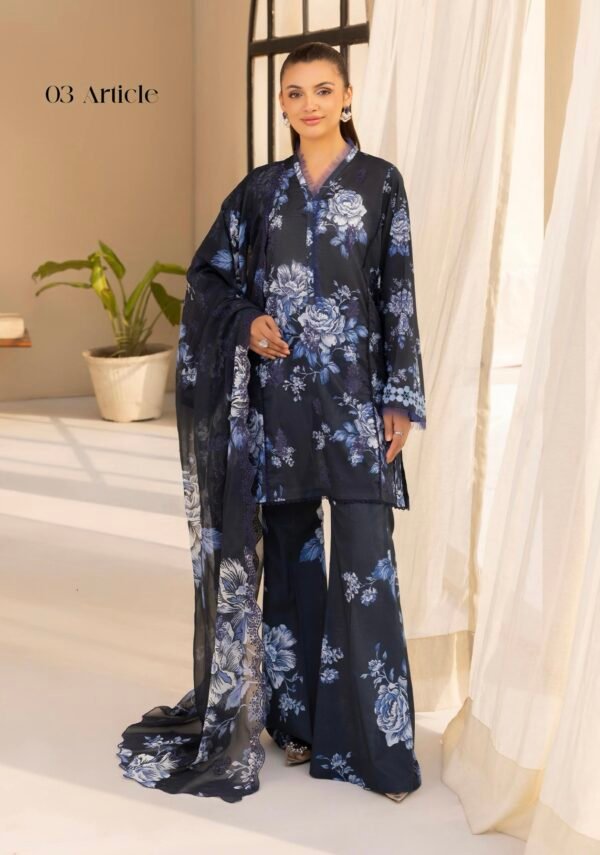 Premium ZIVA by Gull Jee - Unstitched 3 - Piece Exclusive Embroidered Lawn Collection - A03