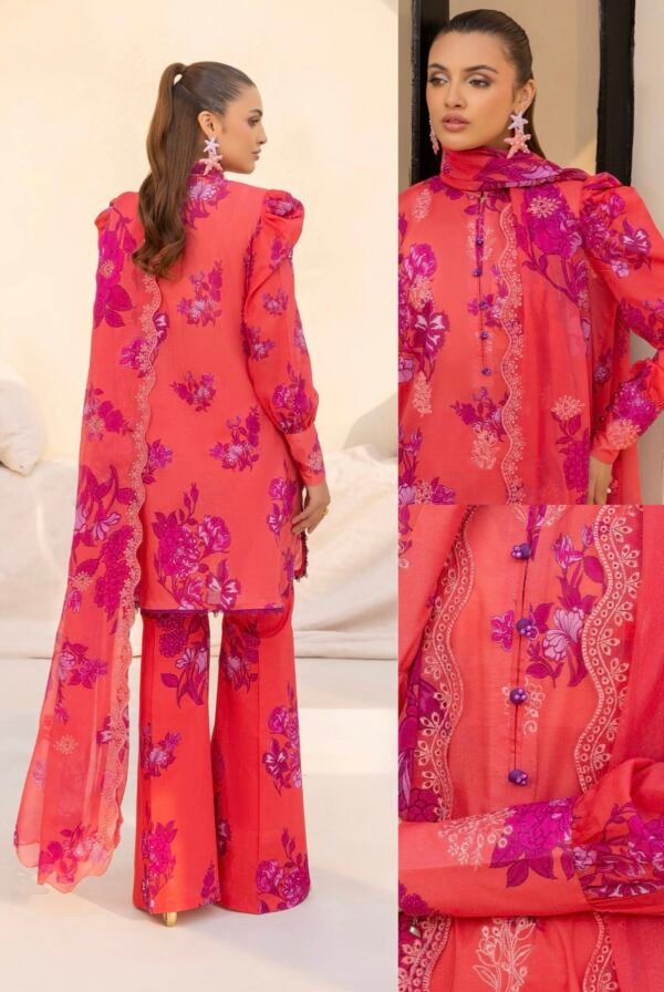 Premium ZIVA by Gull Jee - Unstitched 3 - Piece Exclusive Embroidered Lawn Collection - A06 - Image 2