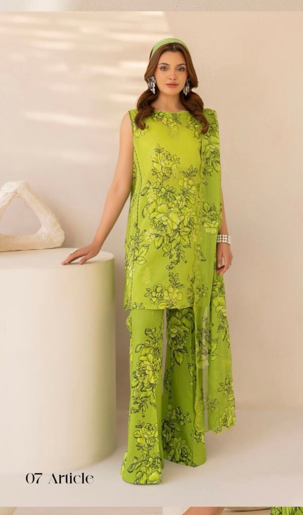 Premium ZIVA by Gull Jee - Unstitched 3 - Piece Exclusive Embroidered Lawn Collection - A07