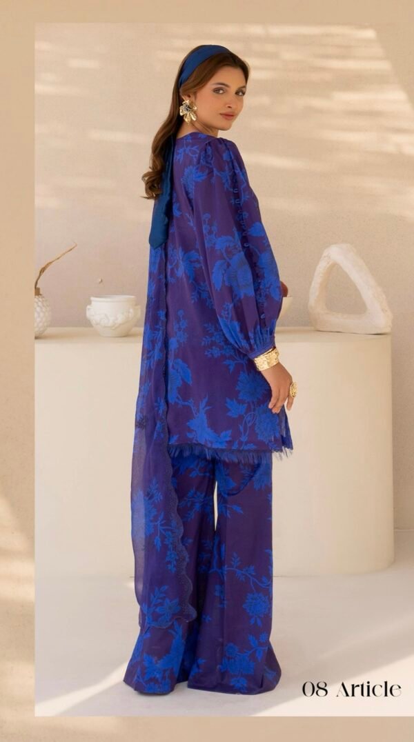 Premium ZIVA by Gull Jee - Unstitched 3 - Piece Exclusive Embroidered Lawn Collection - A08 - Image 2