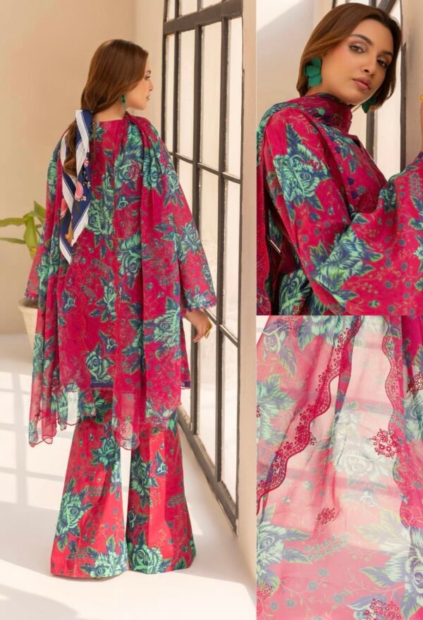 Premium ZIVA by Gull Jee - Unstitched 3 - Piece Exclusive Embroidered Lawn Collection - A09 - Image 2