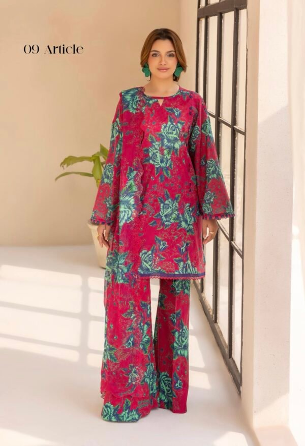 Premium ZIVA by Gull Jee - Unstitched 3 - Piece Exclusive Embroidered Lawn Collection - A09