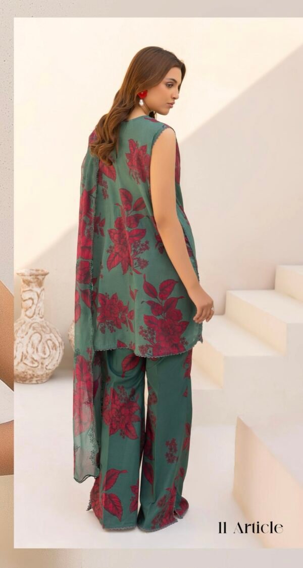 Premium ZIVA by Gull Jee - Unstitched 3 - Piece Exclusive Embroidered Lawn Collection - A11 - Image 2