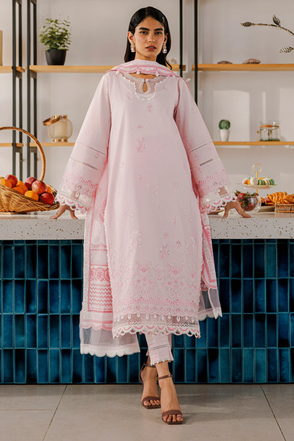 Zellbury Unstitched 3 Piece Premium Embroidered Chikankari Lawn Collection’ 2025 - A02 - Image 2