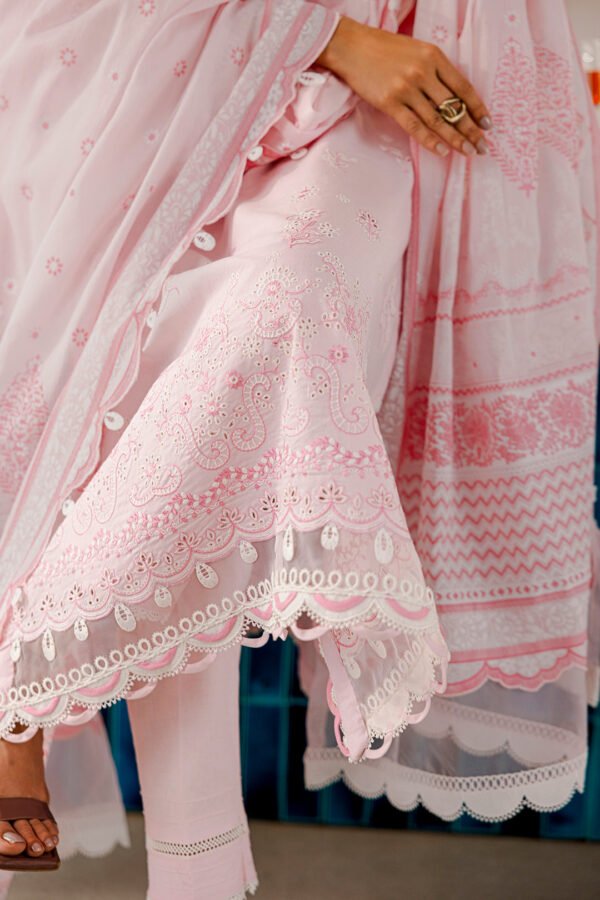 Zellbury Unstitched 3 Piece Premium Embroidered Chikankari Lawn Collection’ 2025 - A02 - Image 5