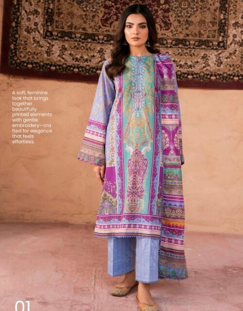 GULLBANO By Gull Jee - Unstitched 3 Piece Embroidered Lawn Collection - A01