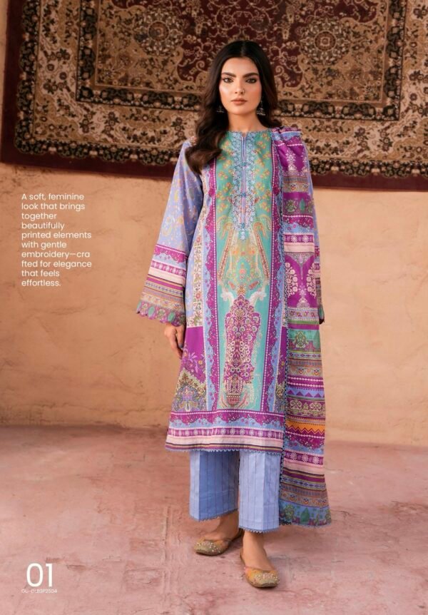 GULLBANO By Gull Jee - Unstitched 3 Piece Embroidered Lawn Collection - A01