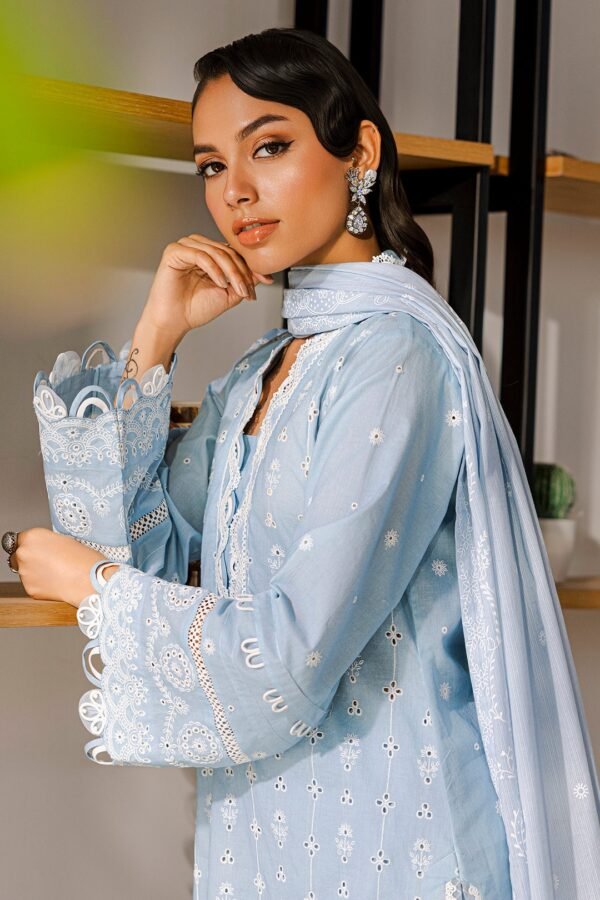 Zellbury Unstitched 3 Piece Premium Embroidered Chikankari Lawn Collection’ 2025 - A01 - Image 5
