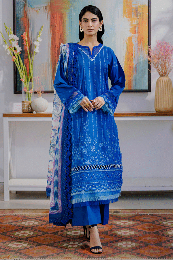 Zellbury Unstitched 3 Piece Premium Embroidered Chikankari Lawn Collection’ 2025 – A03 - Image 2