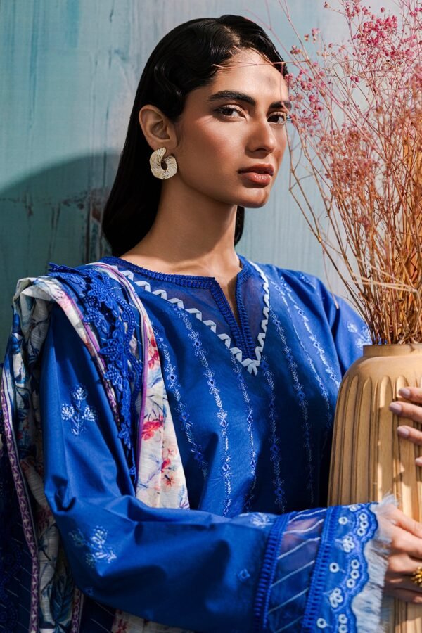 Zellbury Unstitched 3 Piece Premium Embroidered Chikankari Lawn Collection’ 2025 – A03