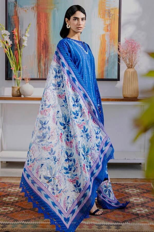 Zellbury Unstitched 3 Piece Premium Embroidered Chikankari Lawn Collection’ 2025 – A03 - Image 5