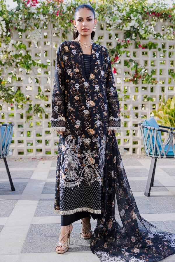 Zellbury Unstitched 3 Piece Premium Embroidered Chikankari Lawn Collection’ 2025 – A04 - Image 2