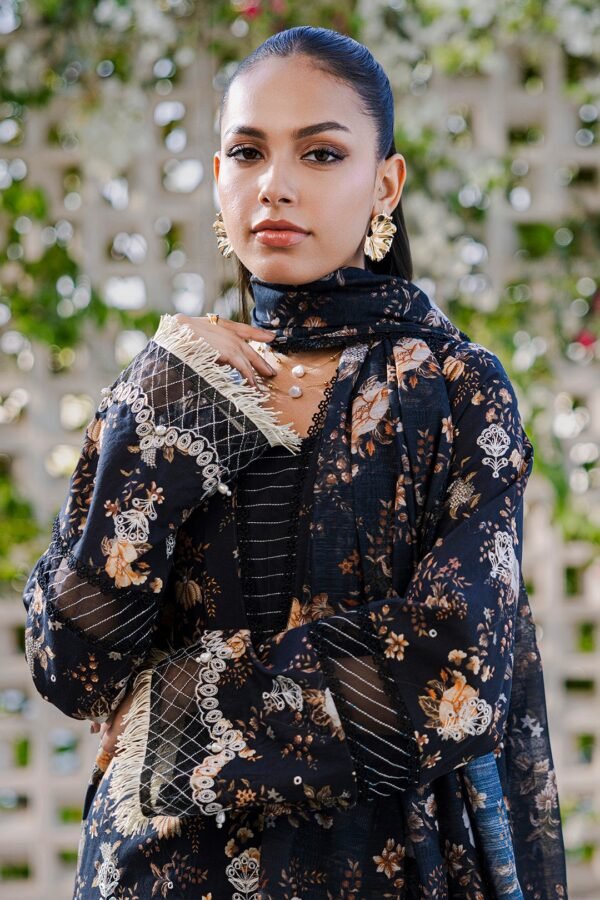 Zellbury Unstitched 3 Piece Premium Embroidered Chikankari Lawn Collection’ 2025 – A04 - Image 4