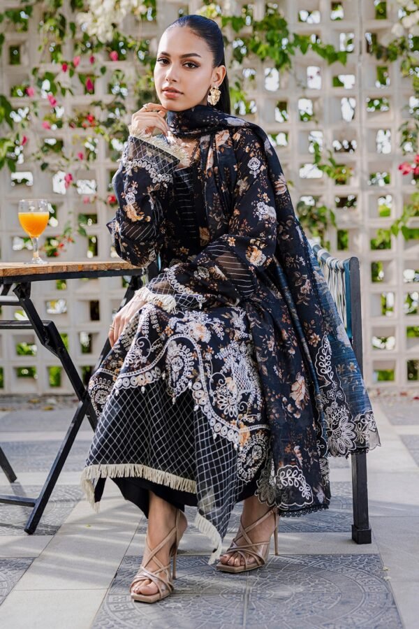 Zellbury Unstitched 3 Piece Premium Embroidered Chikankari Lawn Collection’ 2025 – A04