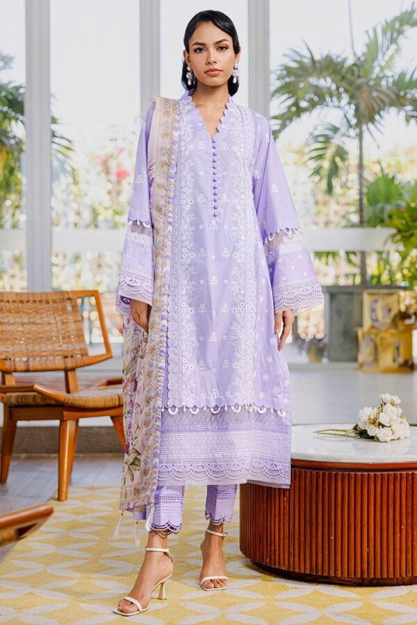Zellbury Unstitched 3 Piece Premium Embroidered Chikankari Lawn Collection’ 2025 – A05