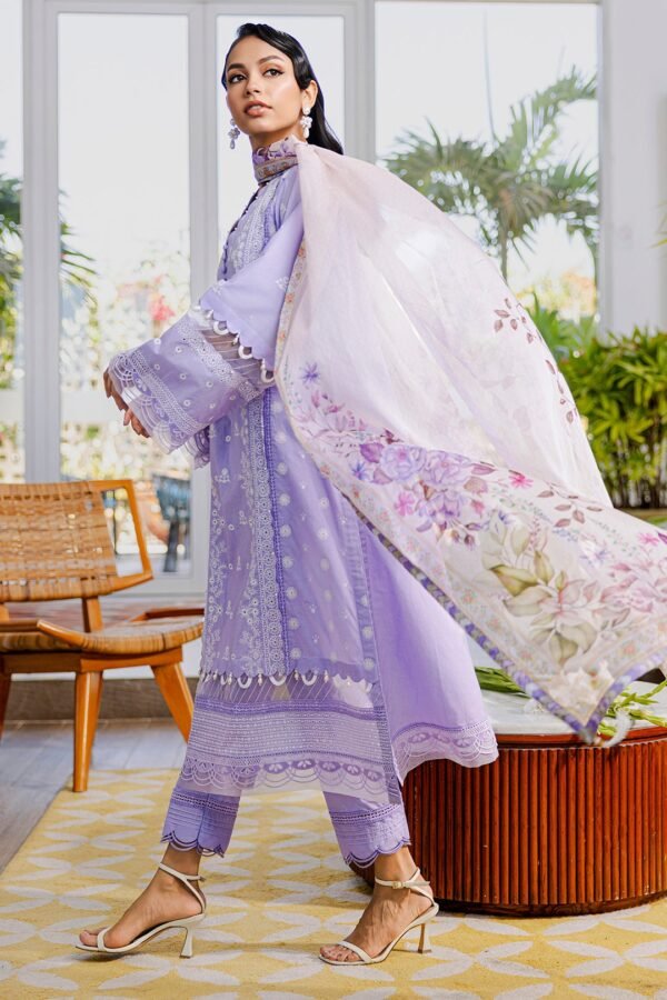 Zellbury Unstitched 3 Piece Premium Embroidered Chikankari Lawn Collection’ 2025 – A05 - Image 6