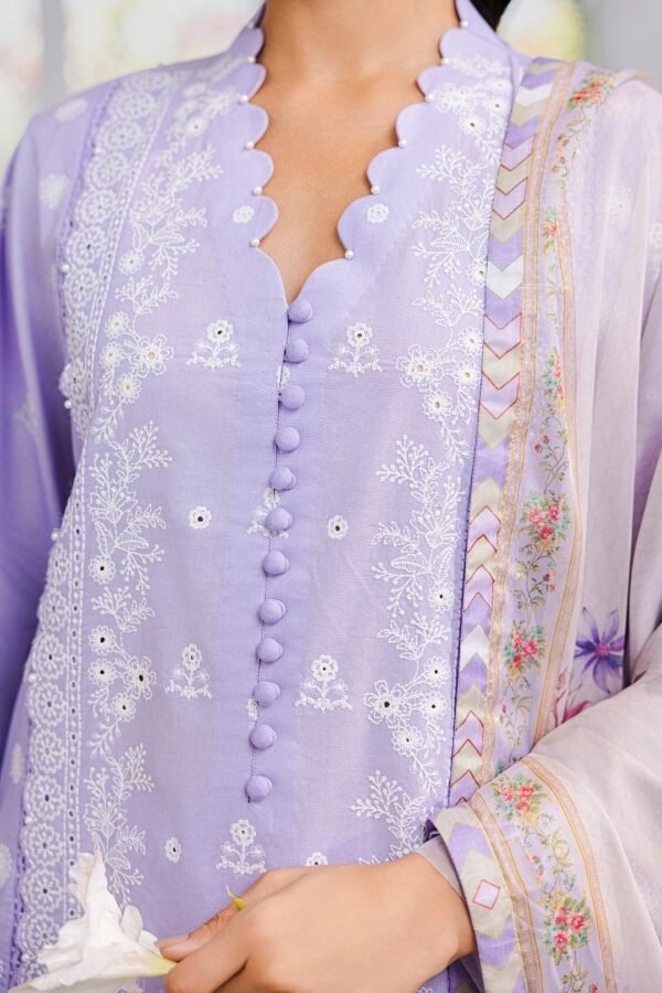 Zellbury Unstitched 3 Piece Premium Embroidered Chikankari Lawn Collection’ 2025 – A05 - Image 5