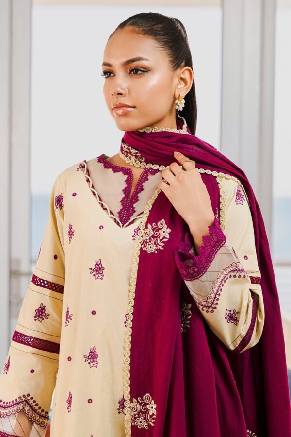 Zellbury Unstitched 3 Piece Premium Embroidered Chikankari Lawn Collection’ 2025 – A06 - Image 4