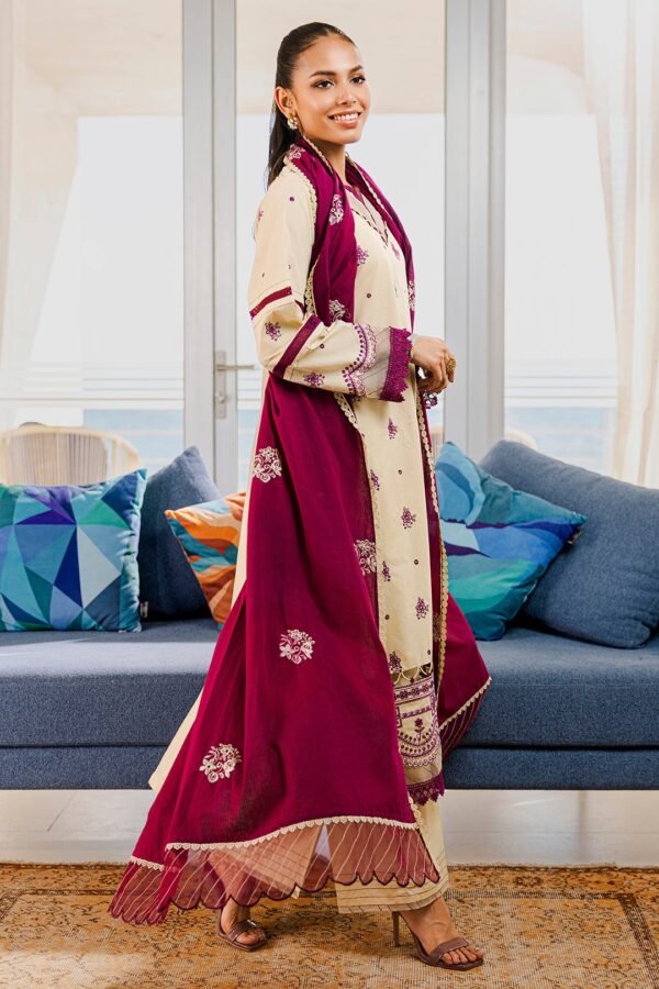 Zellbury Unstitched 3 Piece Premium Embroidered Chikankari Lawn Collection’ 2025 – A06 - Image 3