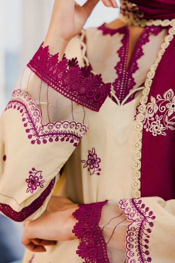 Zellbury Unstitched 3 Piece Premium Embroidered Chikankari Lawn Collection’ 2025 – A06 - Image 2