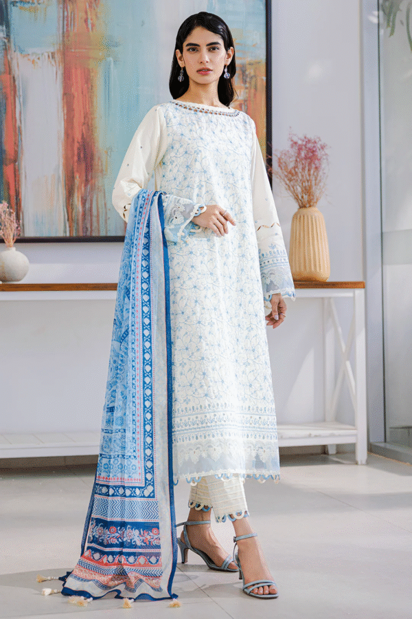 Zellbury Unstitched 3 Piece Premium Embroidered Chikankari Lawn Collection’ 2025 – A07 - Image 2