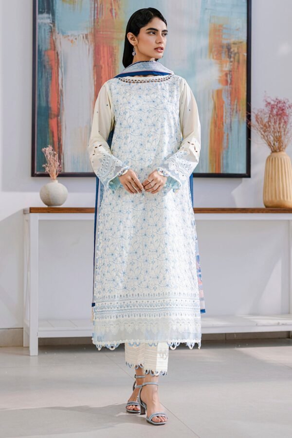 Zellbury Unstitched 3 Piece Premium Embroidered Chikankari Lawn Collection’ 2025 – A07 - Image 4