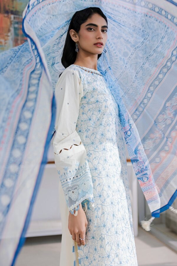 Zellbury Unstitched 3 Piece Premium Embroidered Chikankari Lawn Collection’ 2025 – A07 - Image 7