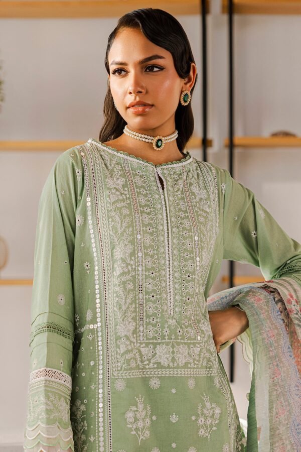 Zellbury Unstitched 3 Piece Premium Embroidered Chikankari Lawn Collection’ 2025 – A08 - Image 2
