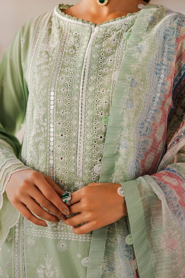 Zellbury Unstitched 3 Piece Premium Embroidered Chikankari Lawn Collection’ 2025 – A08 - Image 5