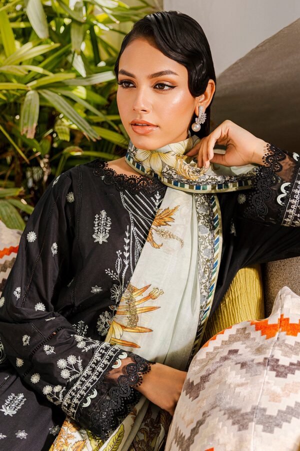 Zellbury Unstitched 3 Piece Premium Embroidered Chikankari Lawn Collection’ 2025 – A09