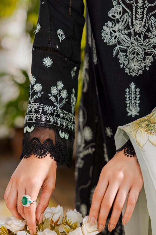 Zellbury Unstitched 3 Piece Premium Embroidered Chikankari Lawn Collection’ 2025 – A09 - Image 4