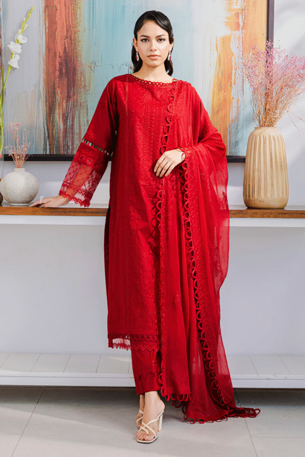 Zellbury Unstitched 3 Piece Premium Embroidered Chikankari Lawn Collection’ 2025 – A10 - Image 4