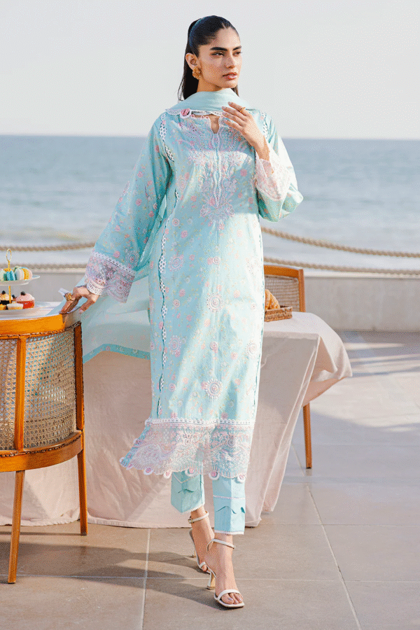 Zellbury Unstitched 3 Piece Premium Embroidered Chikankari Lawn Collection’ 2025 – A11 - Image 2