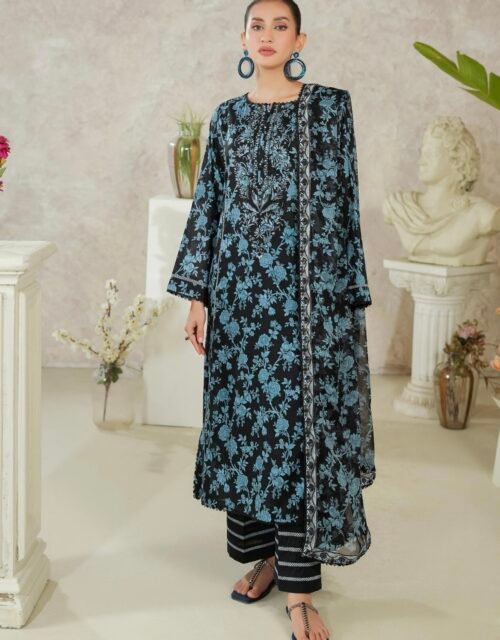 PREMIUM MISHAAL by Gull Jee – DIGITAL PRINTED EMBROIDERED 3 PIECE EDIT’25 – D01