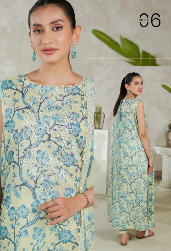PREMIUM MISHAAL by Gull Jee – DIGITAL PRINTED EMBROIDERED 3 PIECE EDIT’25 – D06 - Image 2