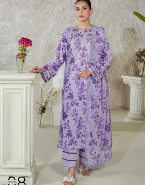 PREMIUM MISHAAL by Gull Jee – DIGITAL PRINTED EMBROIDERED 3 PIECE EDIT’25 – D08