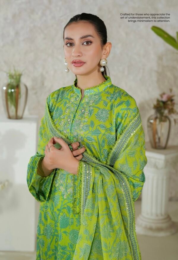 PREMIUM MISHAAL by Gull Jee – DIGITAL PRINTED EMBROIDERED 3 PIECE EDIT’25 – D11 - Image 3