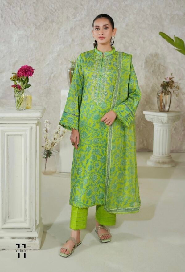 PREMIUM MISHAAL by Gull Jee – DIGITAL PRINTED EMBROIDERED 3 PIECE EDIT’25 – D11