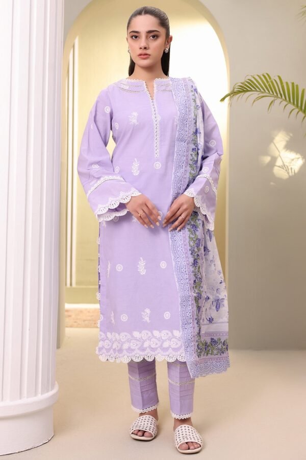 Zellbury Unstitched 3 Piece Embroidered Lawn Collection'2025 - D23 (WUS25E30068)
