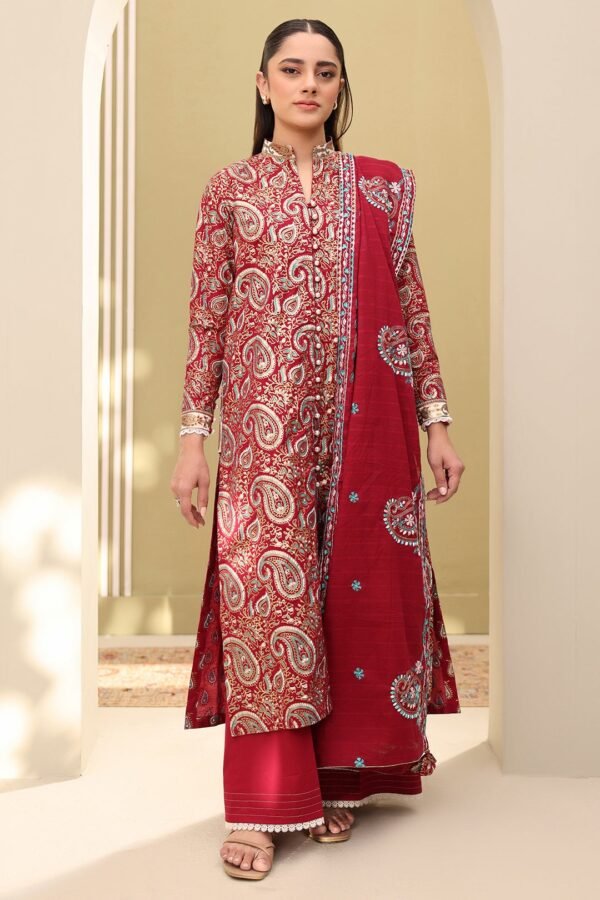 Zellbury Unstitched 3 Piece Embroidered Lawn Collection'2025 - D27 (WUS25E30817)