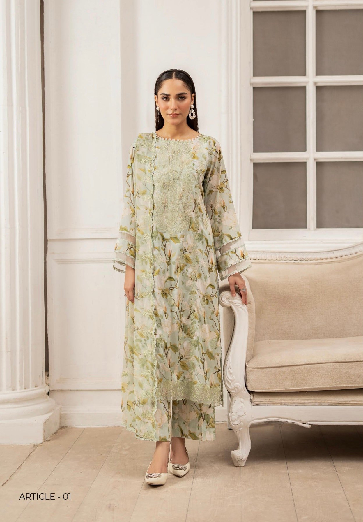 Premium ZIVA by Gull Jee - Luxury Unstitched 3 - Piece Exclusive Embroidered Lawn Collection - A01