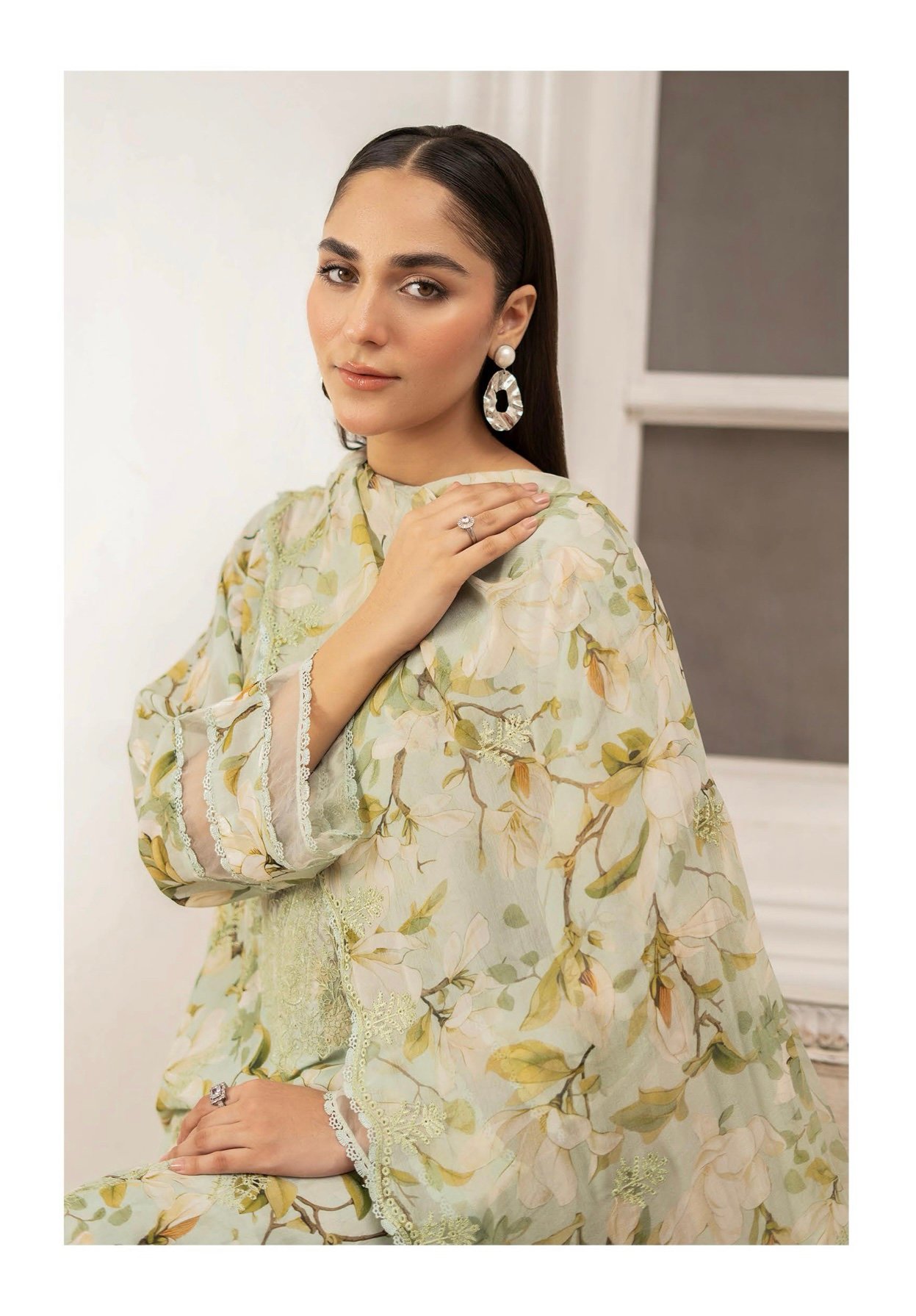 Premium ZIVA by Gull Jee - Luxury Unstitched 3 - Piece Exclusive Embroidered Lawn Collection - A01 - Image 3