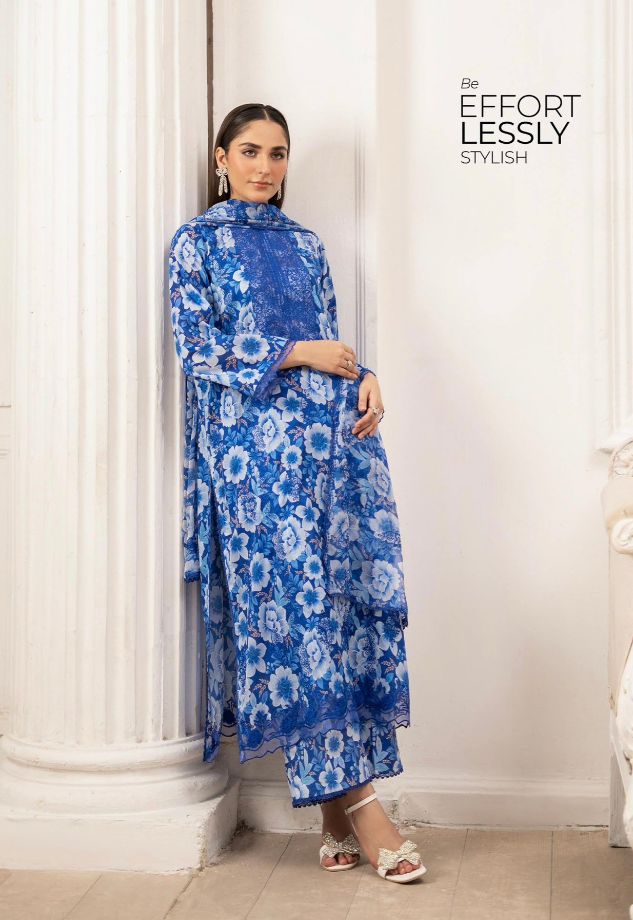 Premium ZIVA by Gull Jee - Luxury Unstitched 3 - Piece Exclusive Embroidered Lawn Collection - A02 - Image 3
