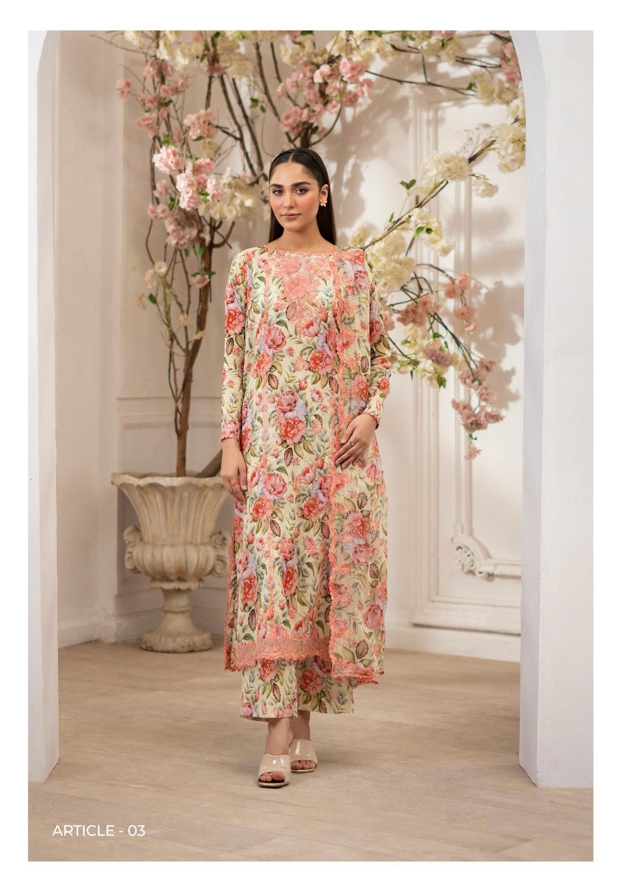 Premium ZIVA by Gull Jee - Luxury Unstitched 3 - Piece Exclusive Embroidered Lawn Collection - A03